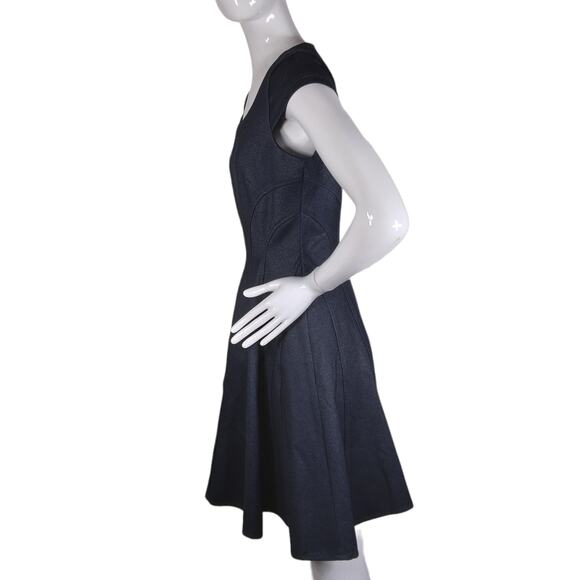 Tommy Hilfiger Indigo Fit and Flare Dress Size 8 Sparkle Denim Look Stretchy - Picture 2 of 15